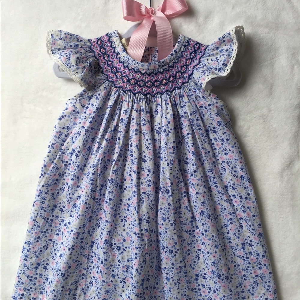 SOLD! Classic geometric smocked dress